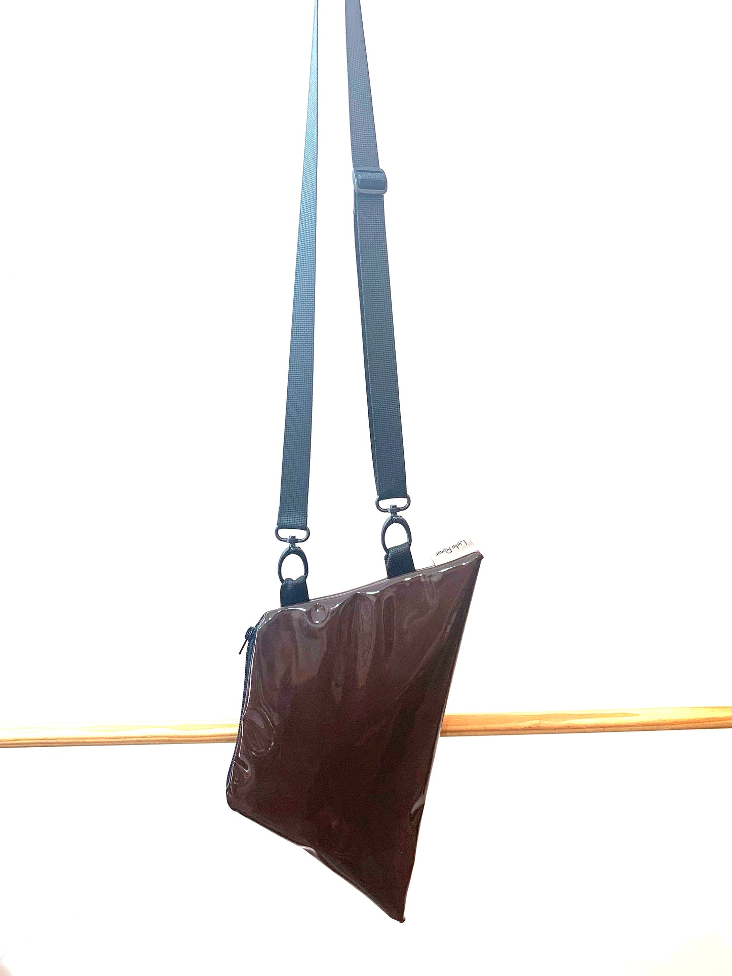 תיק ערב טרפז קטן - לבן מבריק