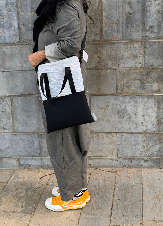 TYVEK & שחור | BICOLOR SIZE M| תיק צד