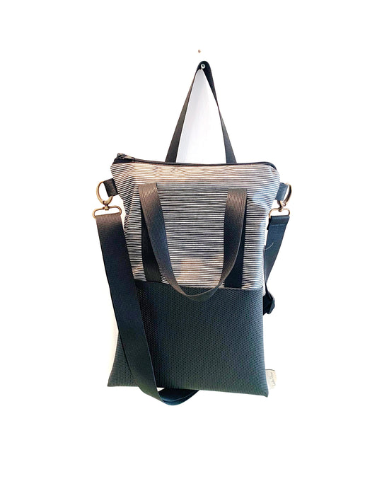 בד פסים עם צבע | BICOLOR SIZE M| תיק צד